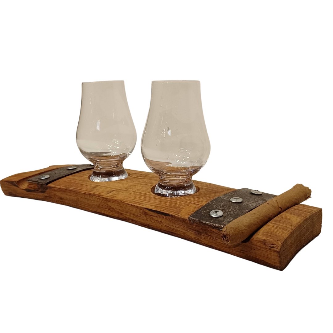 Bourbon Barrel Cigar Coaster Small Hole for Glencarin Glass