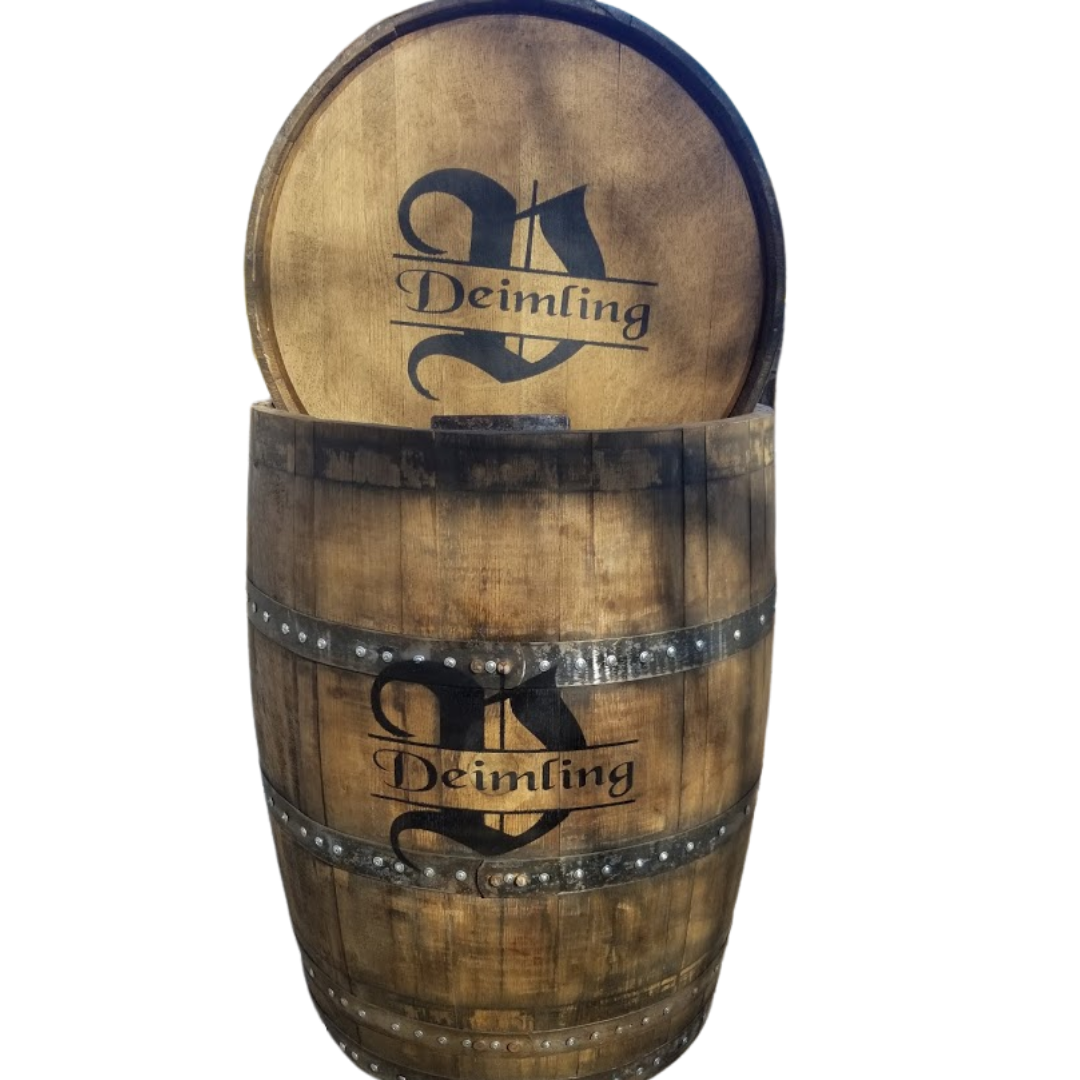 Barrel trashcan