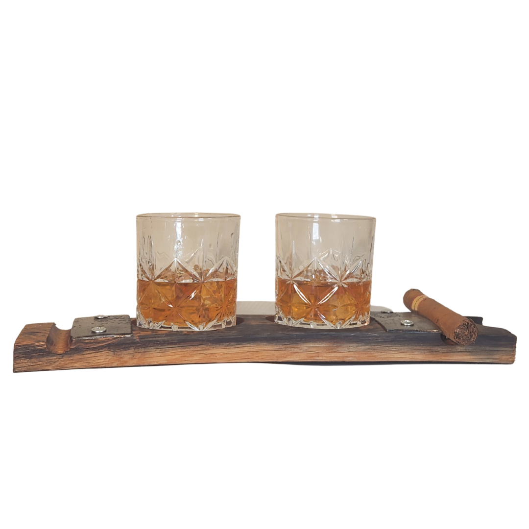 Bourbon Barrel Cigar Coaster Large Hole for Cocktail Glasses