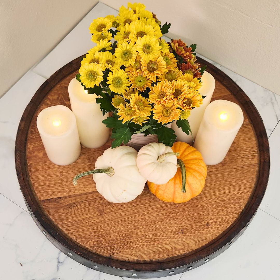 Single Band Bourbon Barrel Lazy Susan