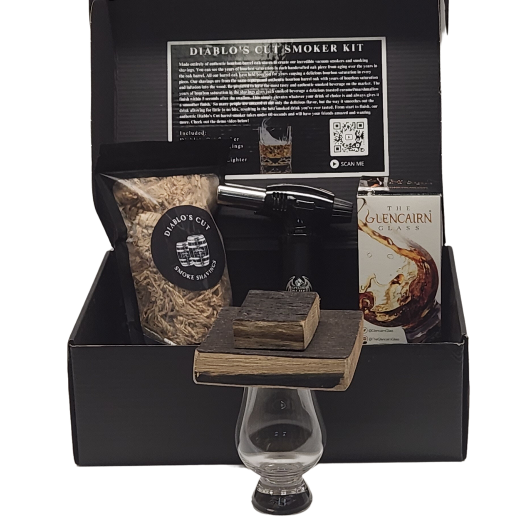 Authentic Diablo's Cut Whiskey Stave Vacuum Smoker Gift Set