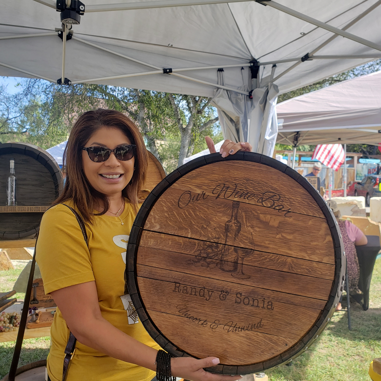 Single Band Bourbon Barrel Lazy Susan