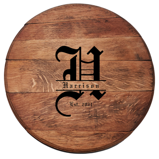 Personalize Monogrammed Barrel Head Lazy Susan