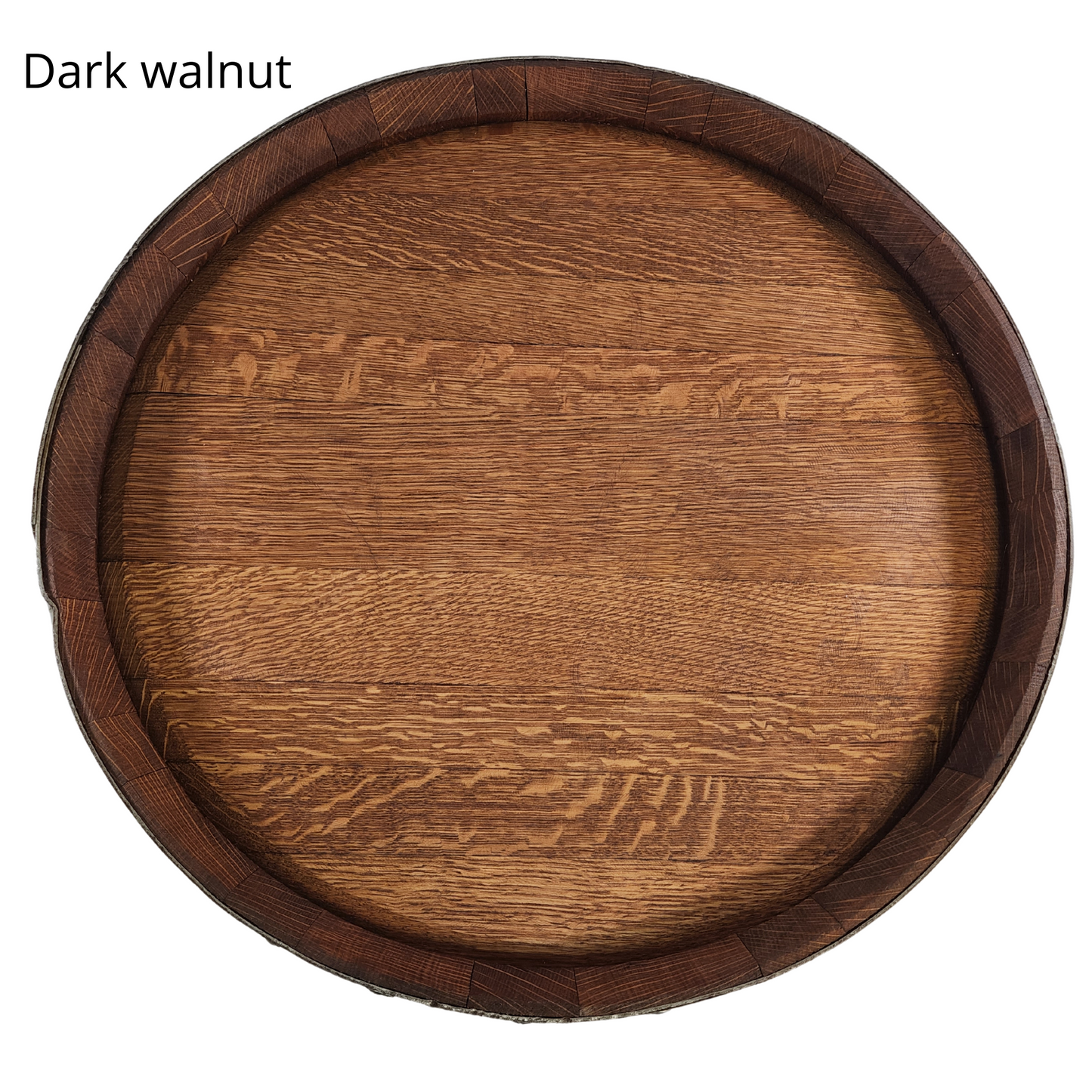 Wine Barrel Top Lazy Susan Double Metal Ring (Personalize It)
