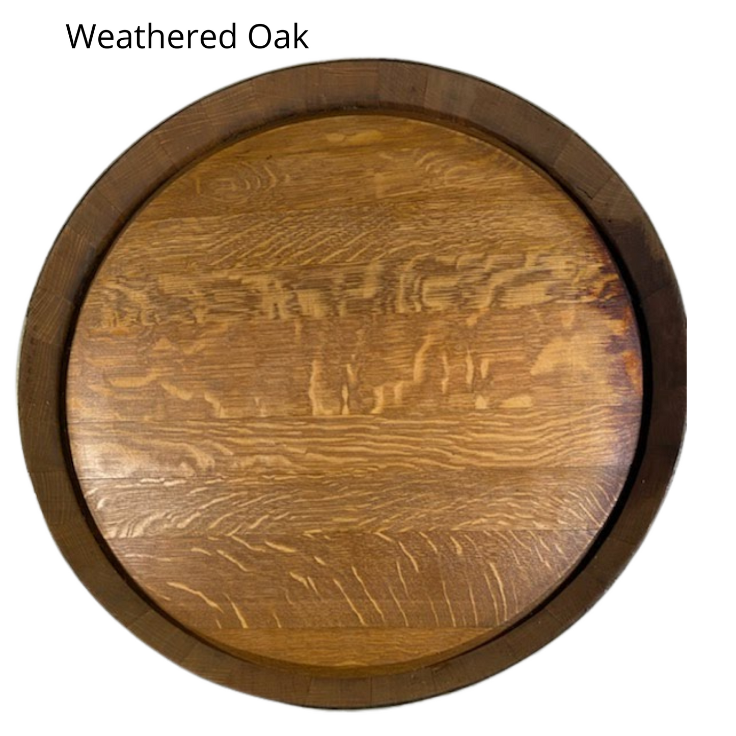 Wine Barrel Top Lazy Susan Double Metal Ring (Personalize It)