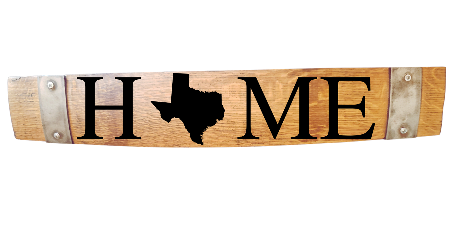 Horizontal Stave Sign 24 Inch Made From Whiskey or Wine Barrel