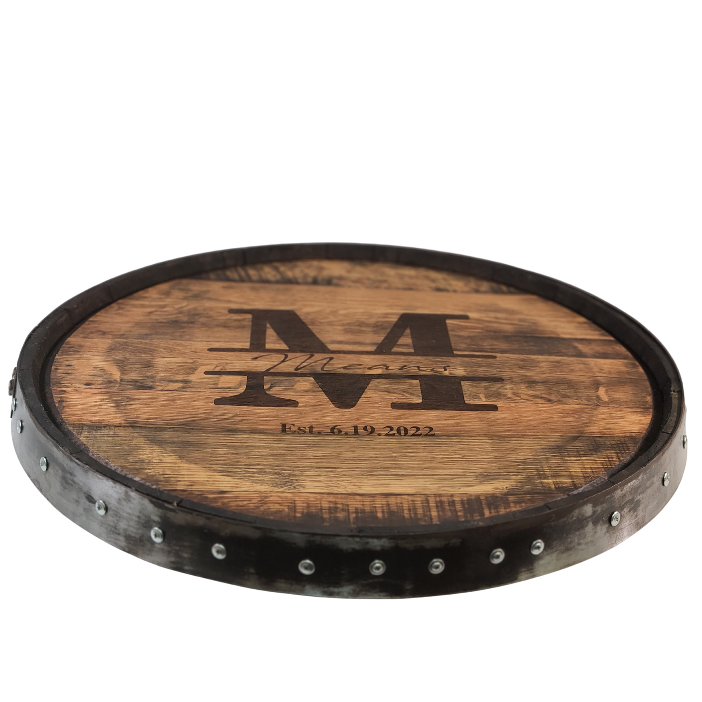 Single Band Bourbon Barrel Lazy Susan