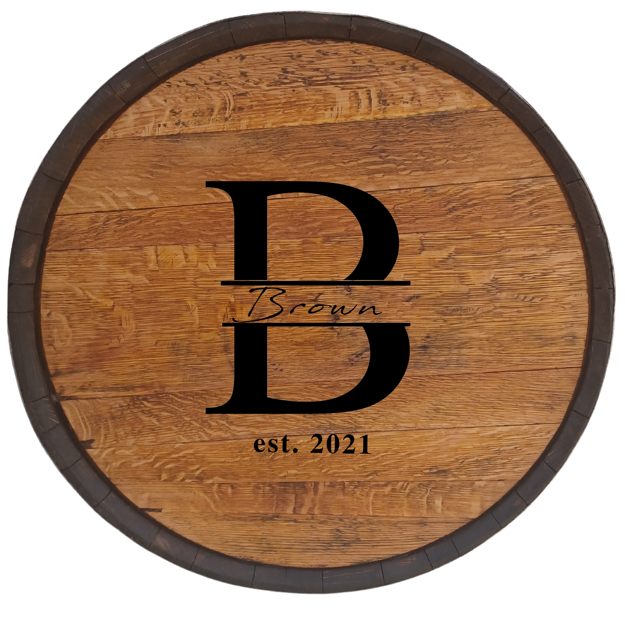 Single Band Bourbon Barrel Lazy Susan
