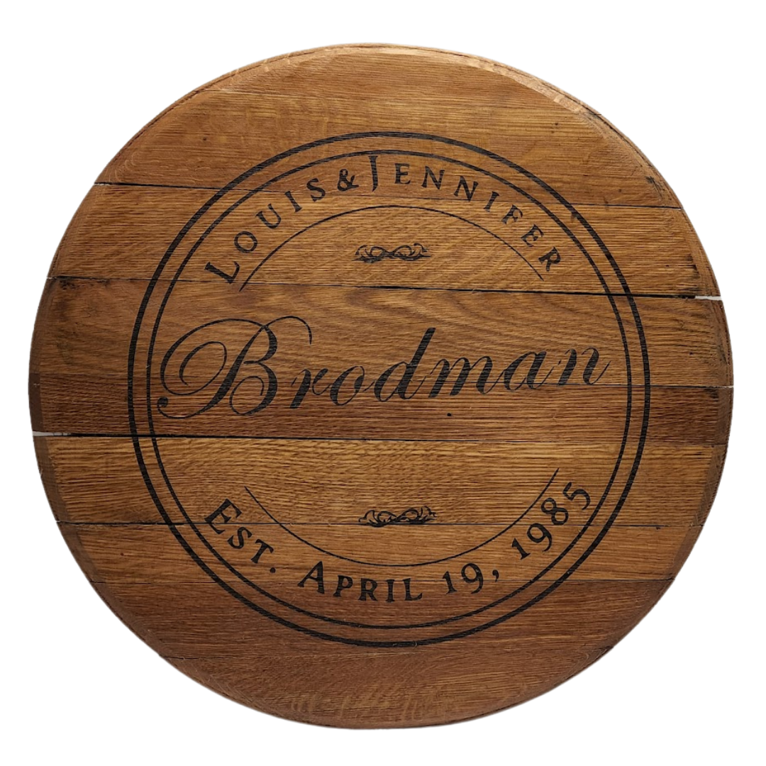 Round Barrel Head Lazy Susan Natural