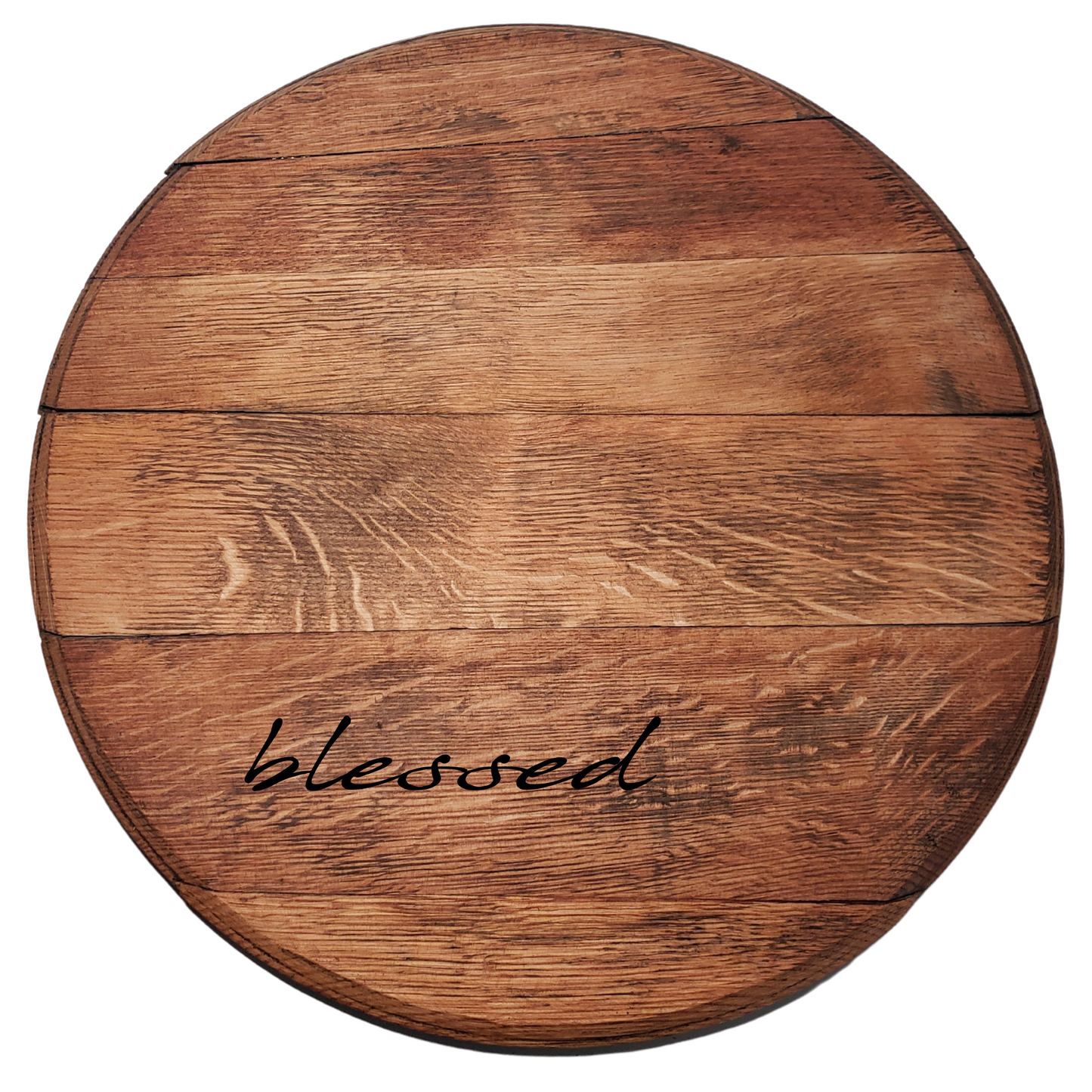 Round Barrel Head Lazy Susan Natural