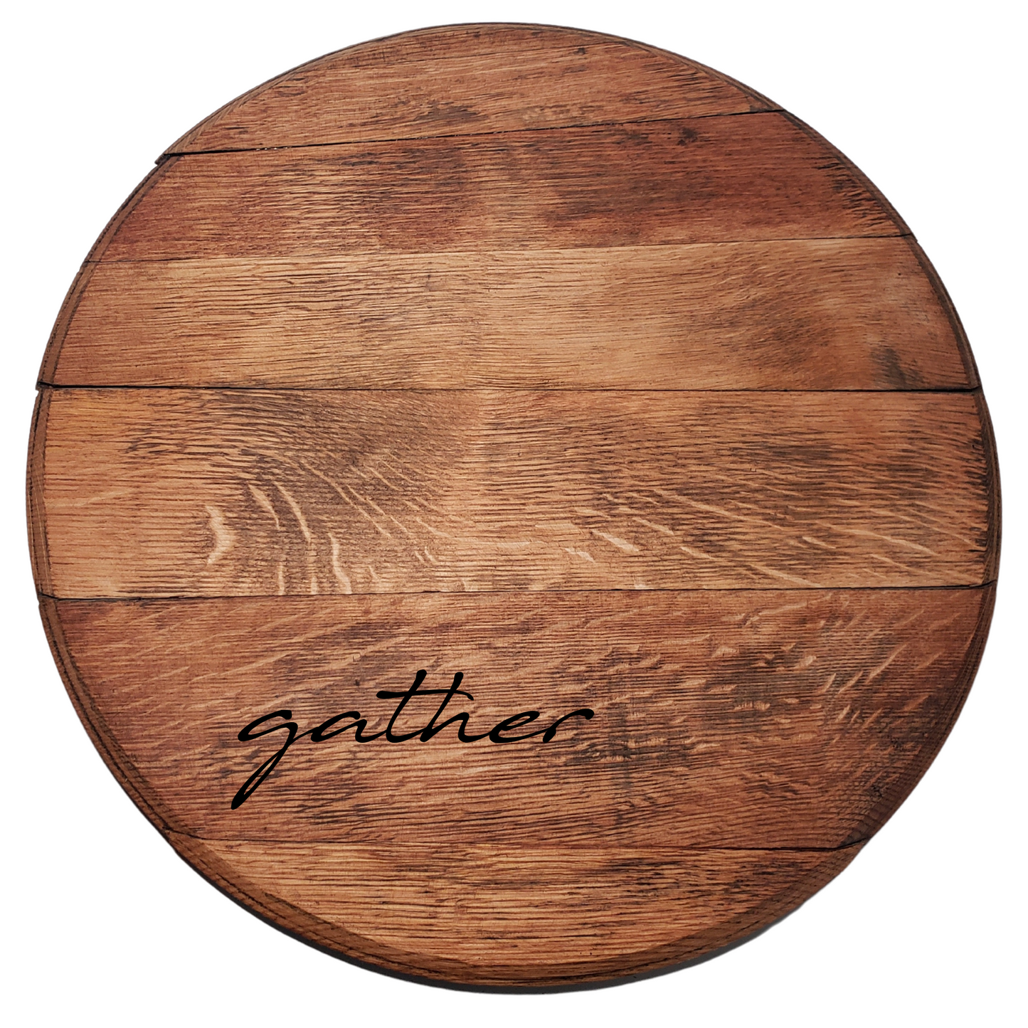 Round Barrel Head Lazy Susan Natural