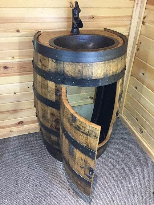 Barrel Sink Cabinet - Sink Not Included (will need sink measurements for sink cut out) - Get Groovy Deals Texas