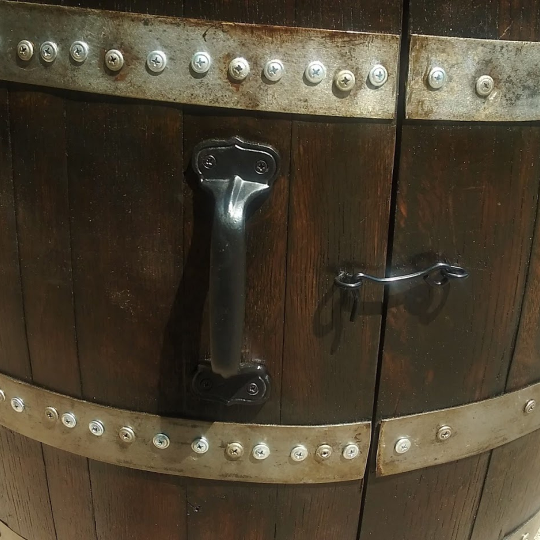 Wine barrel sales cabinet for sale